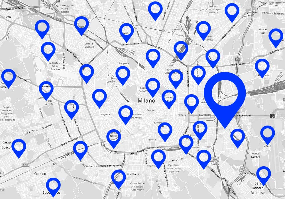 mappa sedi della scuola di lingue